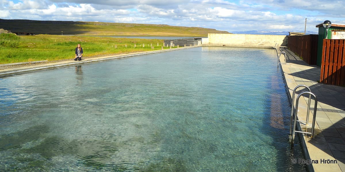 Regina by Reykjanes geothermal swimming pool Westfjords of Iceland