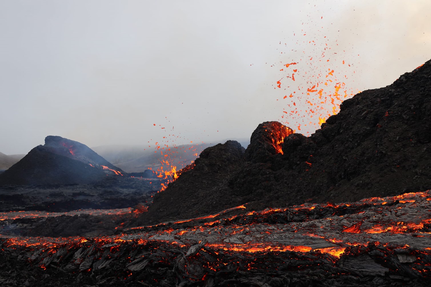 Active volcano in Iceland