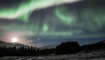 Tour en minibús para ver auroras boreales desde Akureyri tour in Iceland