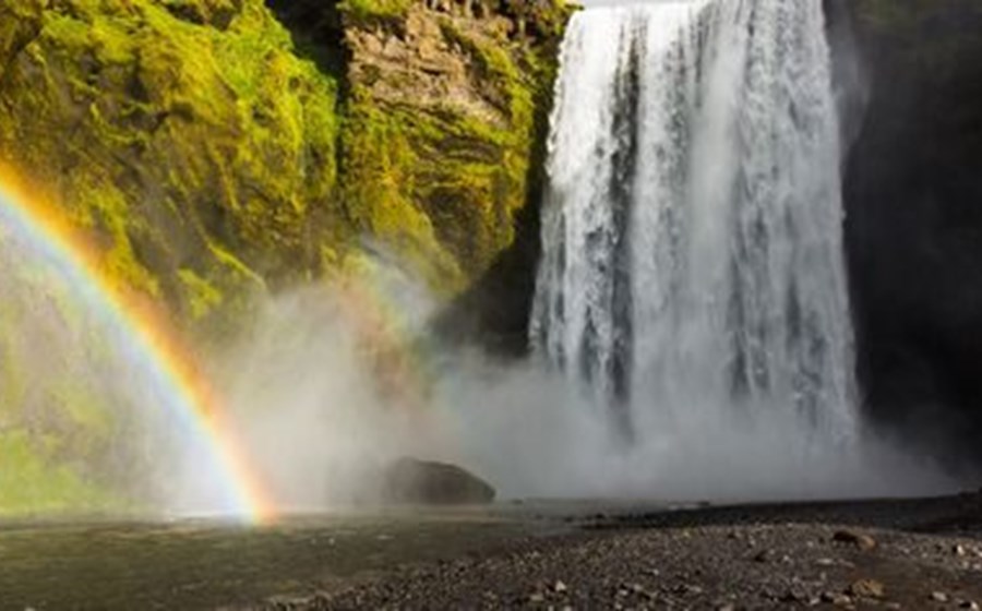 South Coast black sand and glacier landscape in Iceland, similar to the cinematic scenery linked with The Odyssey